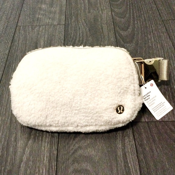 lululemon athletica Handbags - Lululemon Fleece Sherpa Everywhere Belt Bag Light Ivory White TikTok